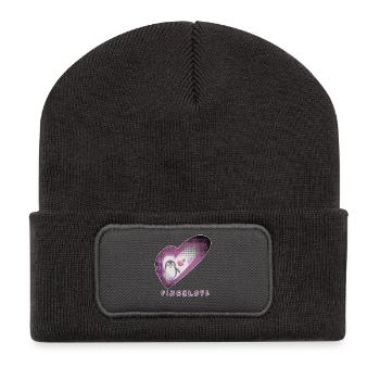 Pingulove Heart Penguin Design - Recycled Patch Beanie - dark grey - Front