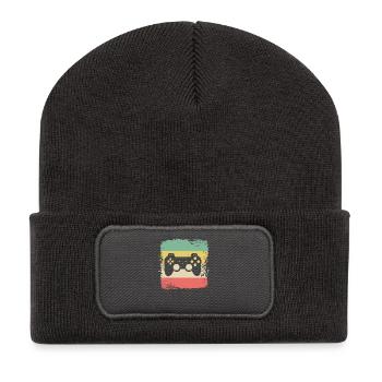 Gaming Retro Gamer Gambling Console Gift - Recycled Patch Beanie - dark grey - Front