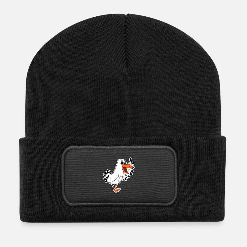 Möwe Seemöwe Küste Meer - Recycelte Patch Beanie - Schwarz