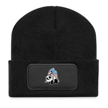 Panda Faultier et Koala - Beanie recyclé à patch - noir - Devant