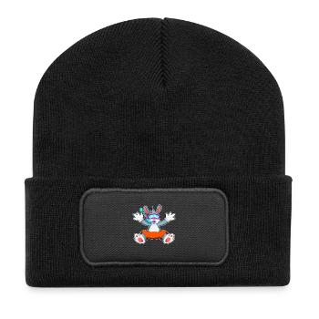 Hase Taucher Schnorchel Tauchen - Recycelte Patch Beanie - Schwarz - Vorne