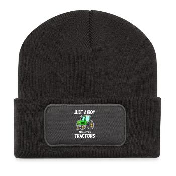Traktor Liebe Traktoren Spruch - Recycelte Patch Beanie - Dunkelgrau - Vorne