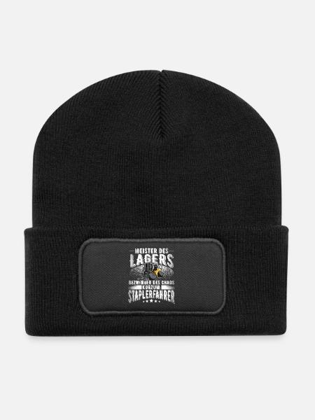 Staplerfahrer - Recycelte Patch Beanie - Schwarz