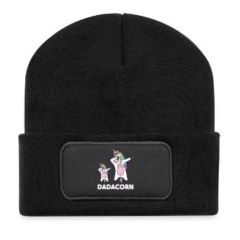 Papa Unicorn Dadacorn - Recycled Patch Beanie - black - Front