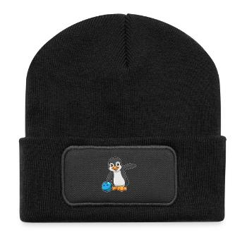 Penguin Bowling Boule de bowling - Beanie recyclé à patch - noir - Devant