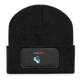 Player 2 Partenaire Duo Gamer Controller Cadeau - Beanie recyclé à patch - noir - Devant