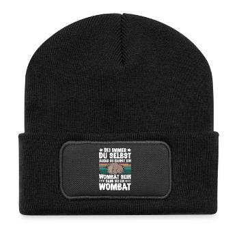 Wombat - Recycelte Patch Beanie - Schwarz - Vorne