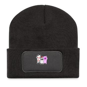 Jolie ferme animaux - Beanie recyclé à patch - charbon - Devant