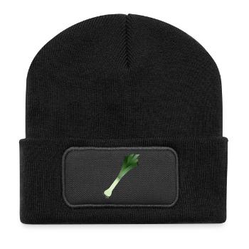 A bar of leeks / porree - Recycled Patch Beanie - black - Front
