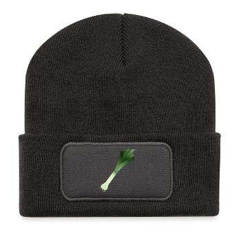 A bar of leeks / porree - Recycled Patch Beanie - dark grey - Front