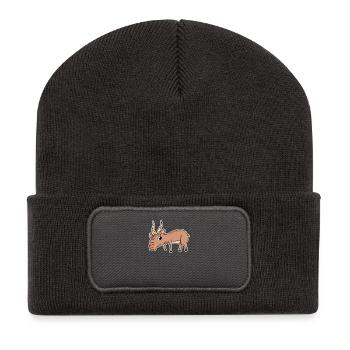 Antilope - Recycelte Patch Beanie - Dunkelgrau - Vorne