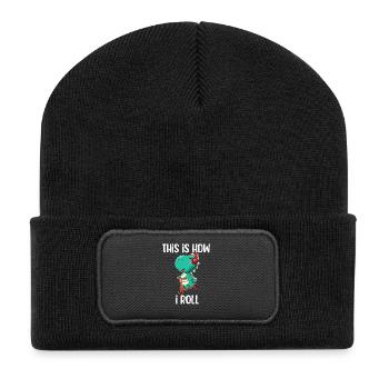 Scooter Dinosaurier - Recycelte Patch Beanie - Schwarz - Vorne