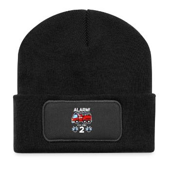 Feuerwehr 2 Jahre Geburtstag - 2 Jahre alt - Recycelte Patch Beanie - Schwarz - Vorne