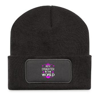 Meilleure fille du monde - Beanie recyclé à patch - charbon - Devant