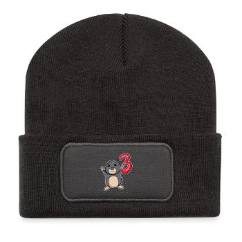 3 Jahre Kinder Geburtstag Geschenk - Recycelte Patch Beanie - Dunkelgrau - Vorne