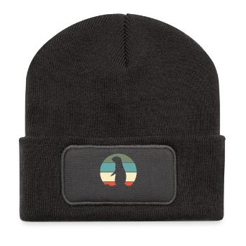 Präriehund Retro - Recycelte Patch Beanie - Dunkelgrau - Vorne