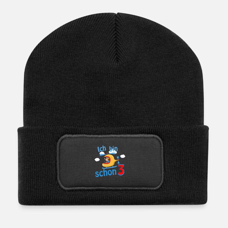 ich bin schon 3 - Recycelte Patch Beanie - Schwarz