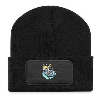 Leuchtturm Küste See Meer - Recycelte Patch Beanie - Schwarz - Vorne