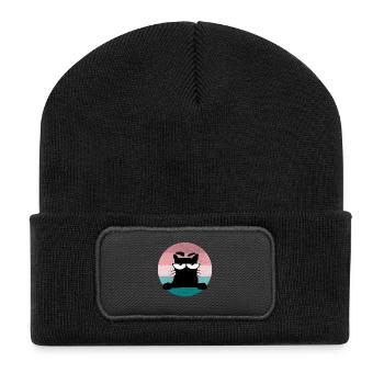 Cat motif No buck morning muffle - Recycled Patch Beanie - black - Front