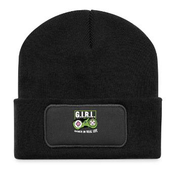 Gaming Gamer Girl Mädchen Spruch Game Geschenk - Recycelte Patch Beanie - Schwarz - Vorne