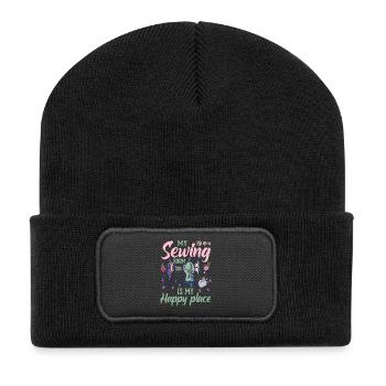 sew - Recycled Patch Beanie - black - Front