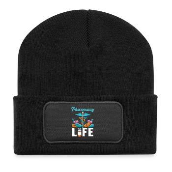 Pharmacy Life Pharmacie Pharmazie Student - Beanie recyclé à patch - noir - Devant