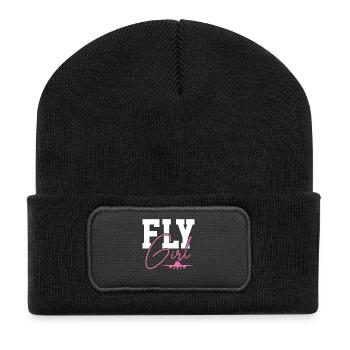 Flugzeug - Recycelte Patch Beanie - Schwarz - Vorne