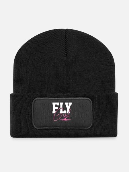 Avion - Beanie recyclé à patch - noir