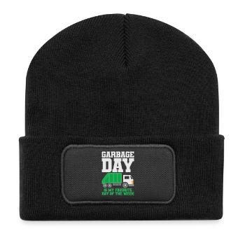Garbage Truck Garbage Day Garbage Collection - Recycled Patch Beanie - black - Front