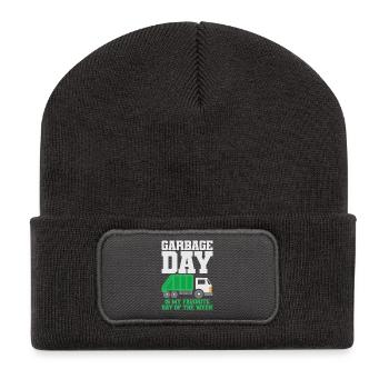 Collecte des ordures ménagères de la journée des ordures ménagères - Beanie recyclé à patch - charbon - Devant