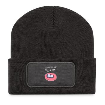 Drôle de sort drôle de cadeau - Beanie recyclé à patch - charbon - Devant