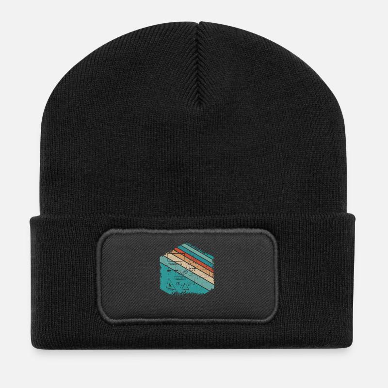 Math Teacher Lehrer Mathematik Design - Recycelte Patch Beanie - Schwarz