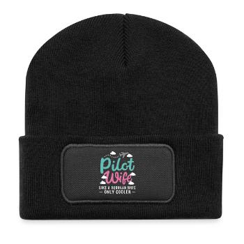 Pilot Woman Aircraft Aviation - Recycled Patch Beanie - black - Front
