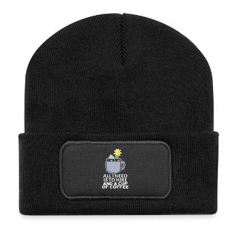Coffee Mountain Mountains Hiking - Recycled Patch Beanie - black - Front