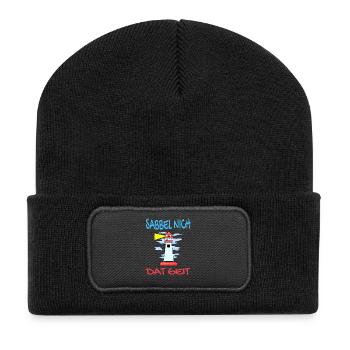 Leuchtturm - Sabbel Nich Dat Geit - Plattdeutsch - Recycelte Patch Beanie - Schwarz - Vorne