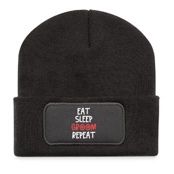 Garde-chien Toiletteur pour chiens - Beanie recyclé à patch - charbon - Devant