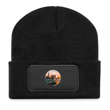 Dubai Sunset Skyline Boat - Recycled Patch Beanie - black - Front