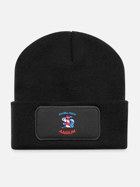 Amrum Nordsee - Recycelte Patch Beanie - Schwarz