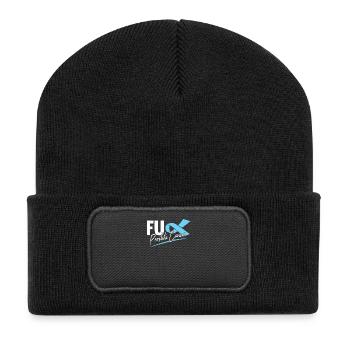 Prostate Cancer Battle Saying Health Gift - Recycled Patch Beanie - black - Front