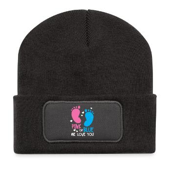 Gender Reveal Party - Recycelte Patch Beanie - Dunkelgrau - Vorne