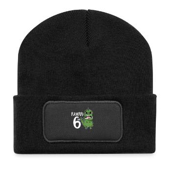 6. Geburtstag - 6 Jahre alt - Ich bin 6 - Recycelte Patch Beanie - Schwarz - Vorne