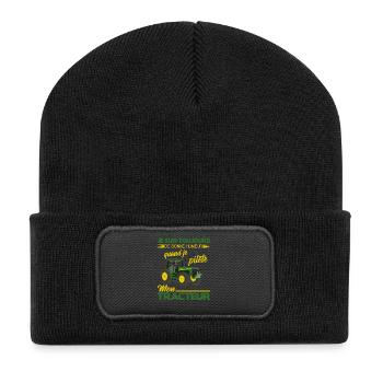 pilote tracteur toujours de bonne humeur cadeau - Beanie recyclé à patch - noir - Devant