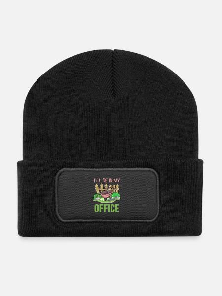Garden Gardening Gardener - Recycled Patch Beanie - black