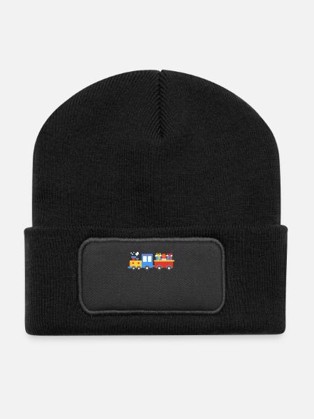 Zug Modelleisenbahn - Recycelte Patch Beanie - Schwarz