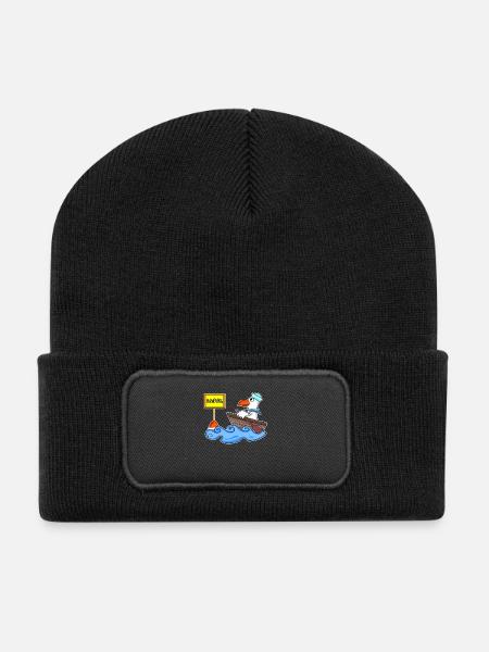 Hamburg Möwe Boot - Recycelte Patch Beanie - Schwarz