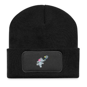 Elephant Tennis Racket - Recycled Patch Beanie - black - Front