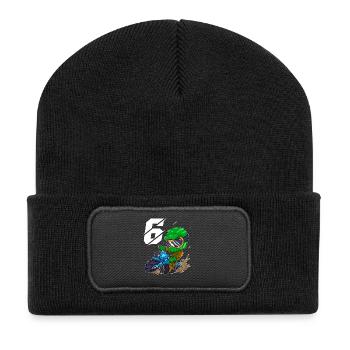 6 Jahre Motocross Kinder - Recycelte Patch Beanie - Schwarz - Vorne