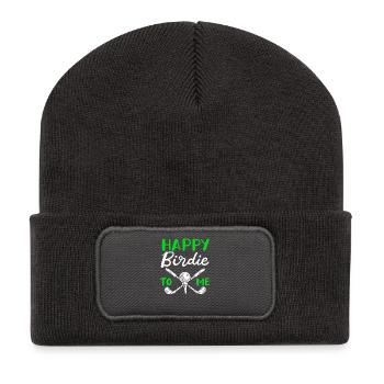 Happy Birdie To Me Golfspieler Golf Spielen Golfer - Beanie recyclé à patch - charbon - Devant