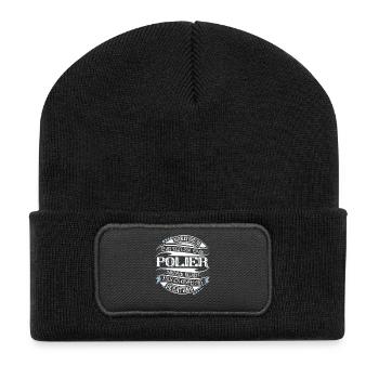 Polier - Recycelte Patch Beanie - Schwarz - Vorne
