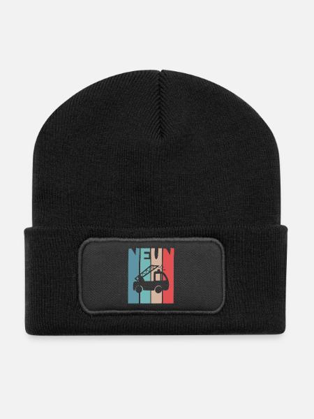 Feuerwehr 9 Jahre Kinder - Recycelte Patch Beanie - Schwarz
